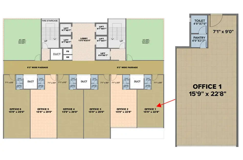 Floor plan for Commercial Office