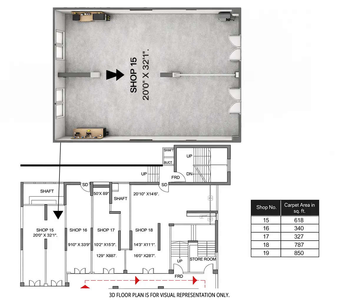 Floor plan for Retail Shop