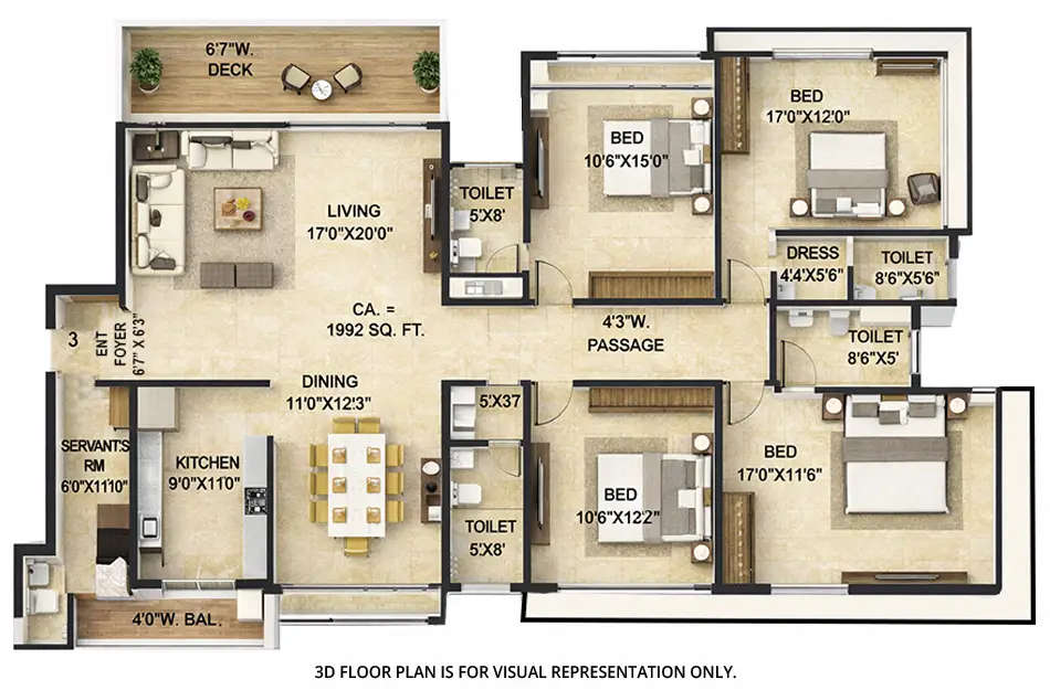 Floor plan for 4.5 BHK