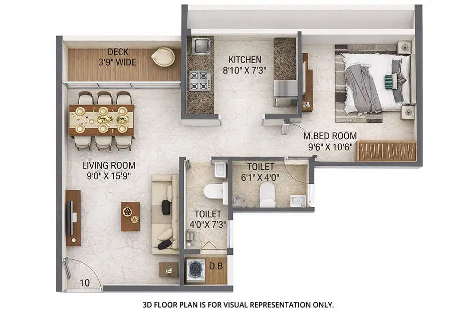 Floor plan for 1 BHK