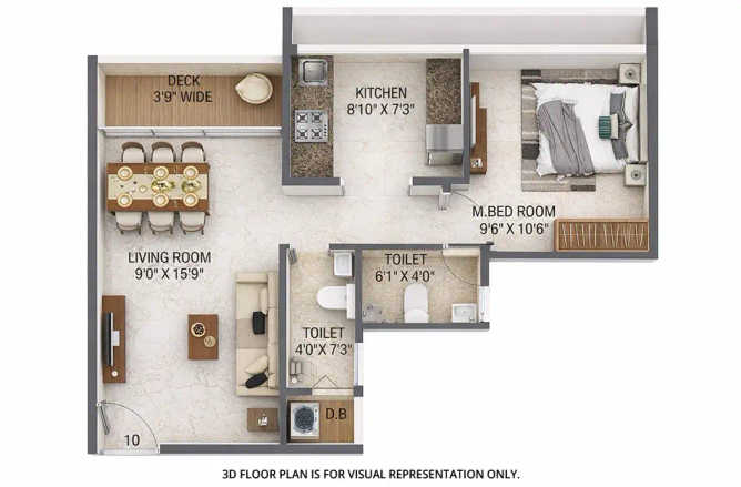Today Saubhagyam Panvel - Floor plan 1 BHK 426 Sq.ft