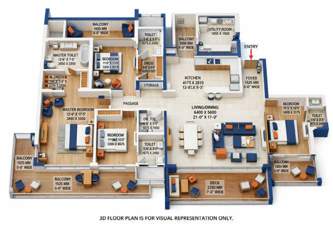 Signature Cloverdale Sector 71 - Floor plan 4 BHK 3480 Sq.ft