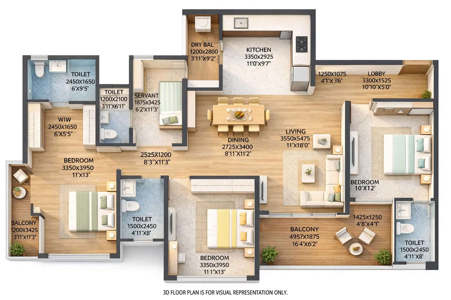 Floor plan for 3.5 BHK