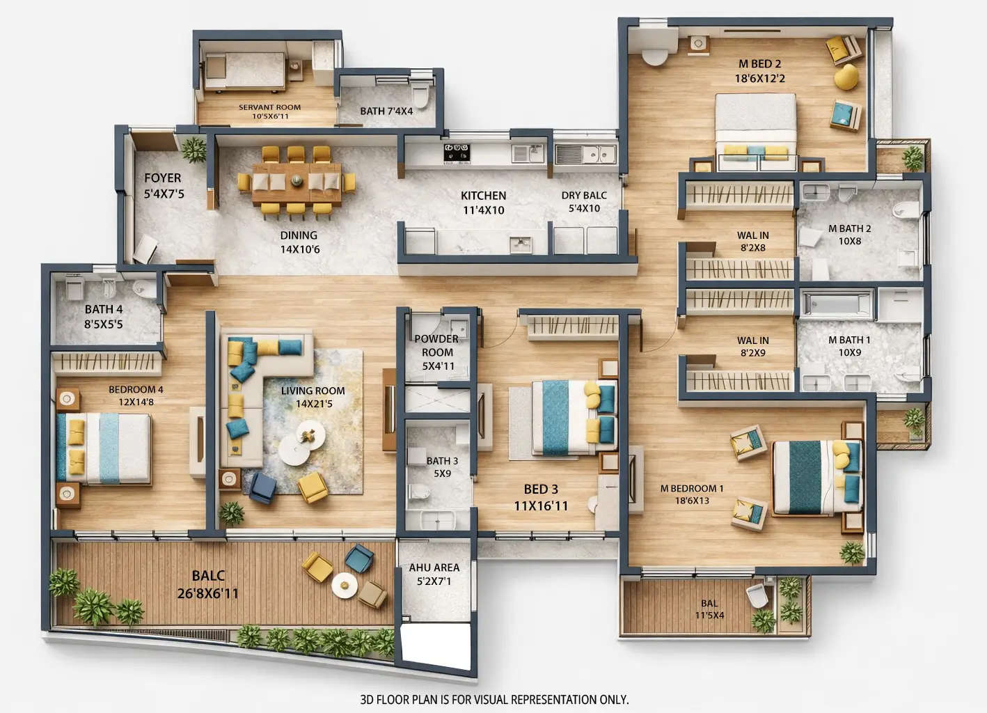Floor plan for 4.5 BHK