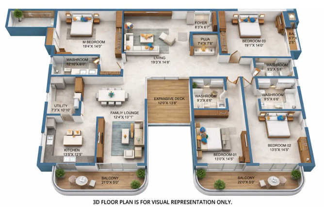 Brigade Gateway Kokapet - Floor plan 4 BHK 4980 Sq.ft