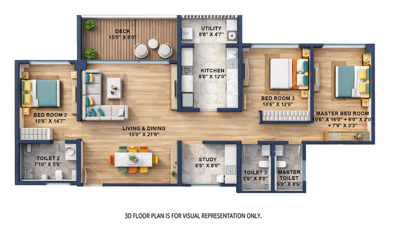 Floor plan for 3.5 BHK