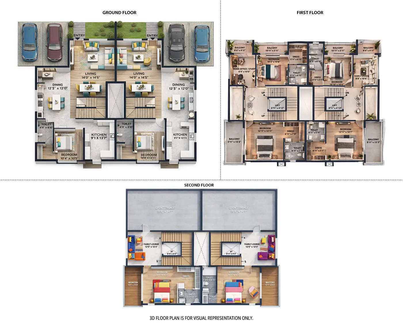 Floor plan for 4 BHK