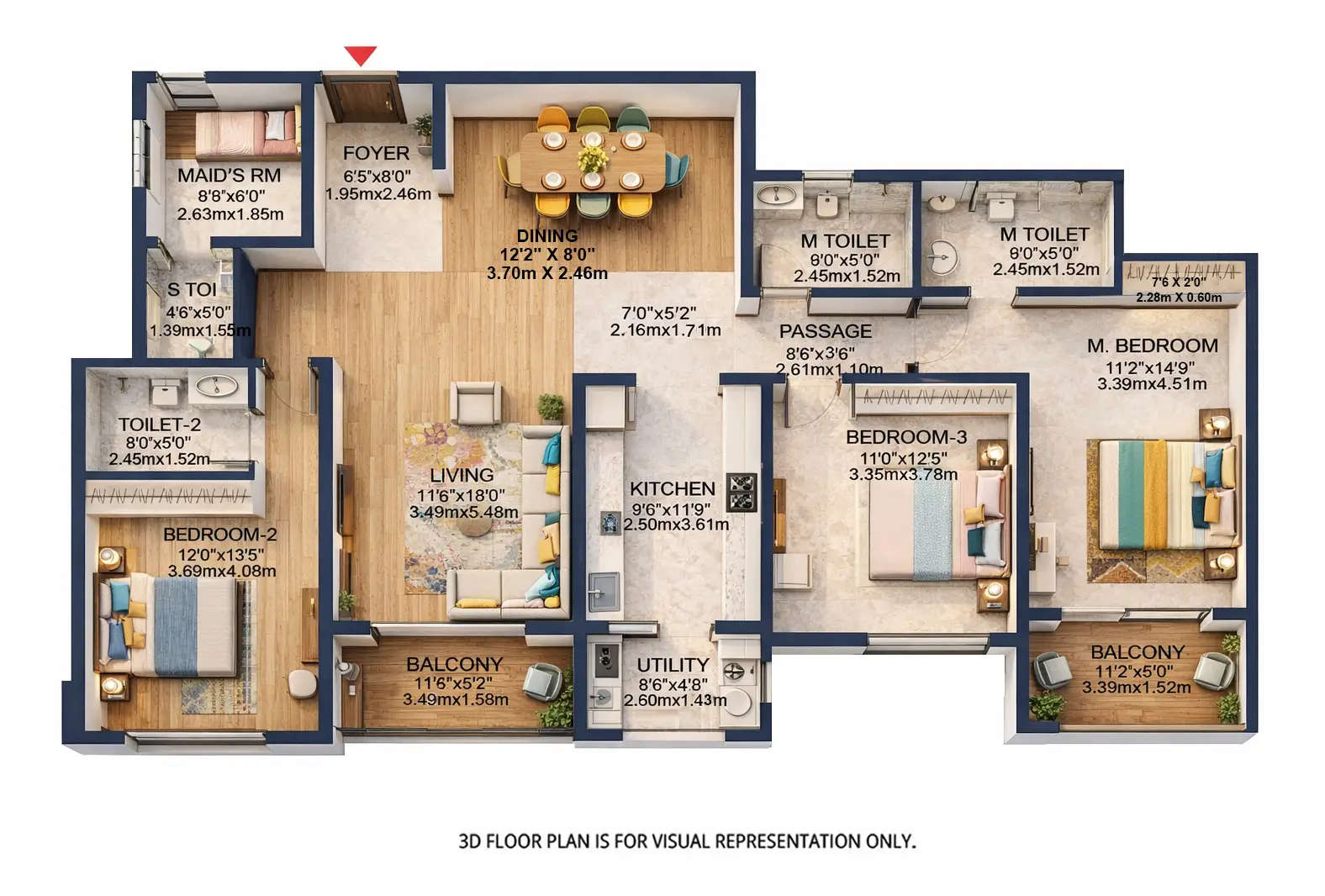 Floor plan for 3.5 BHK