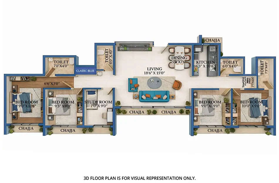 Today Royal Aikyam Kharghar - Floor plan 4.5 BHK  Sq.ft
