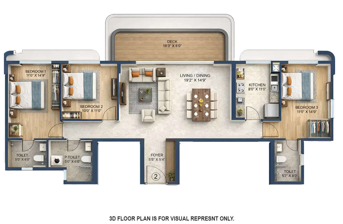 Spenta Stardeous Tardeo - Floor plan 3 BHK 1182 Sq.ft