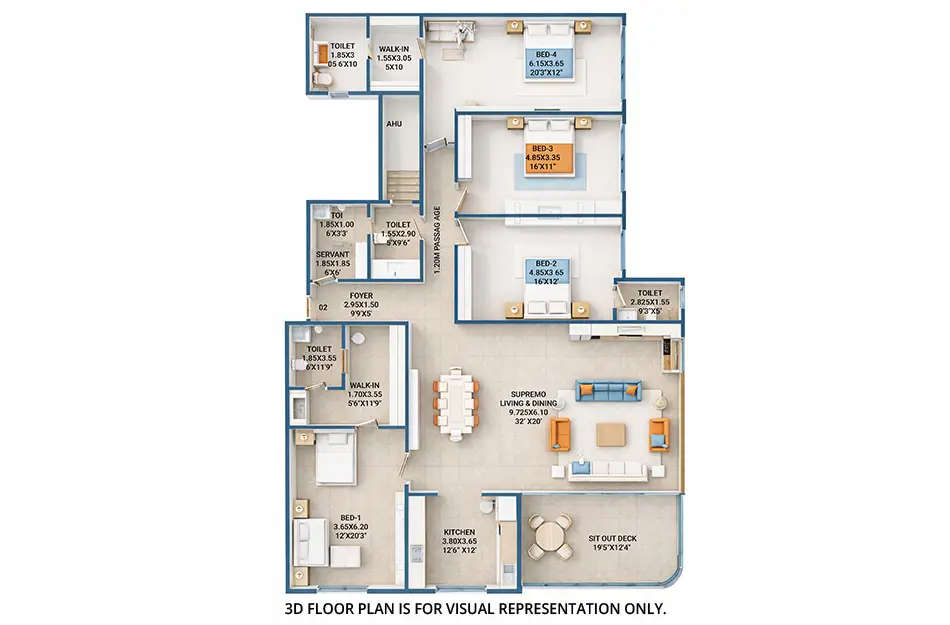 Platinum The Reserve Kharghar - Floor plan 4 BHK 2602 Sq.ft