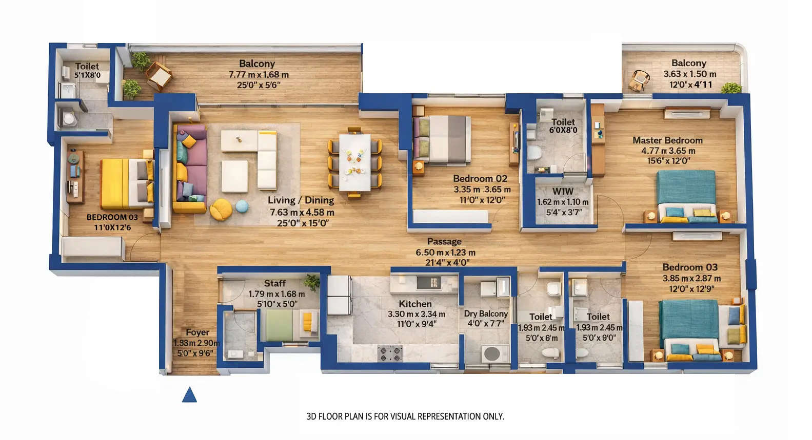 Birla Punya Sangamvadi - Floor plan 4 BHK 1805 Sq.ft