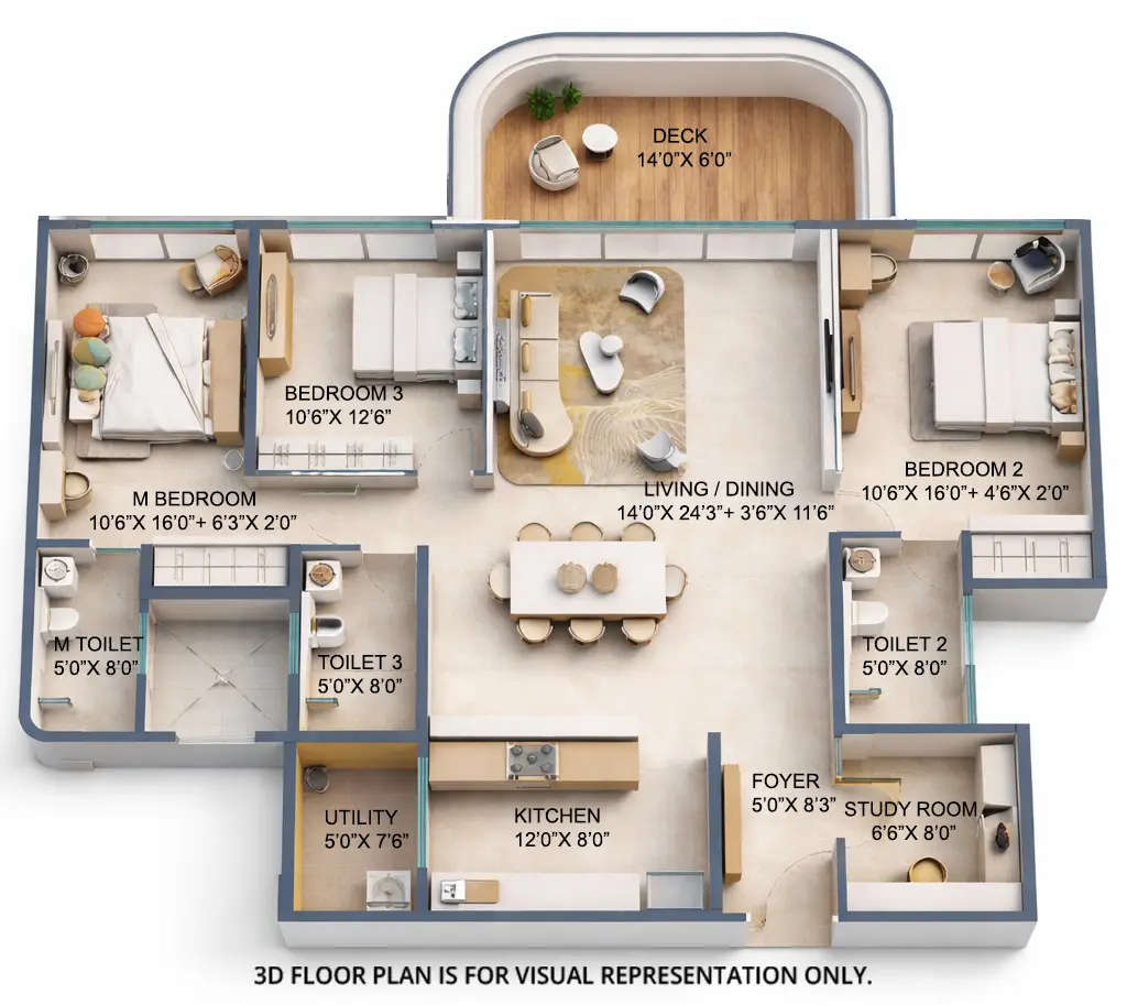 Lodha Sovrano Jogeshwari - Floor plan 3.5 BHK 1394 Sq.ft