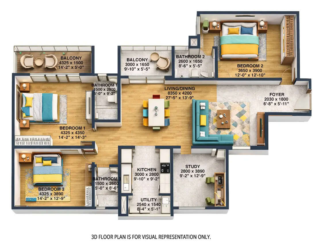Sobha Altair Chikkakannalli - Floor plan 3 BHK 2248 Sq.ft