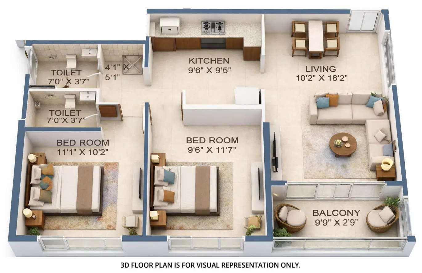 Platinum 53 West Andheri - Floor plan 2 BHK 650 Sq.ft