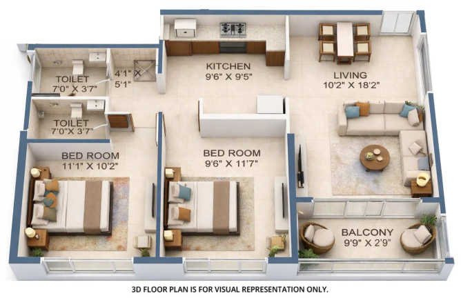 Platinum 53 West Andheri - Floor plan 2 BHK 650 Sq.ft
