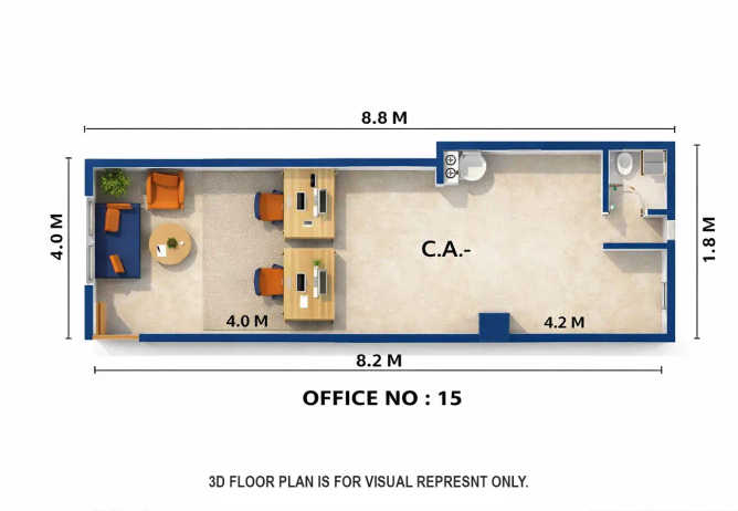 Runwal Commerz Kanjurmarg - Floor plan Commercial Office 761 Sq.ft