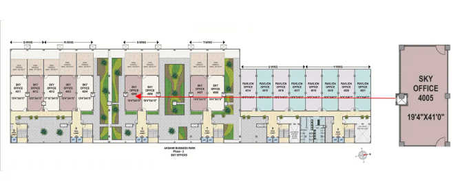 Akshar Business Park Vashi - Floor plan Commercial Office 455 Sq.ft