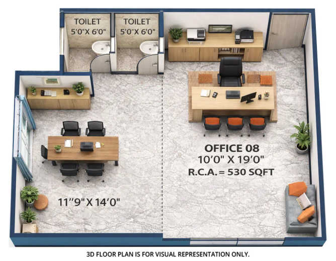 Crescent Western Trade Center Andheri - Floor plan Commercial Office 530 Sq.ft