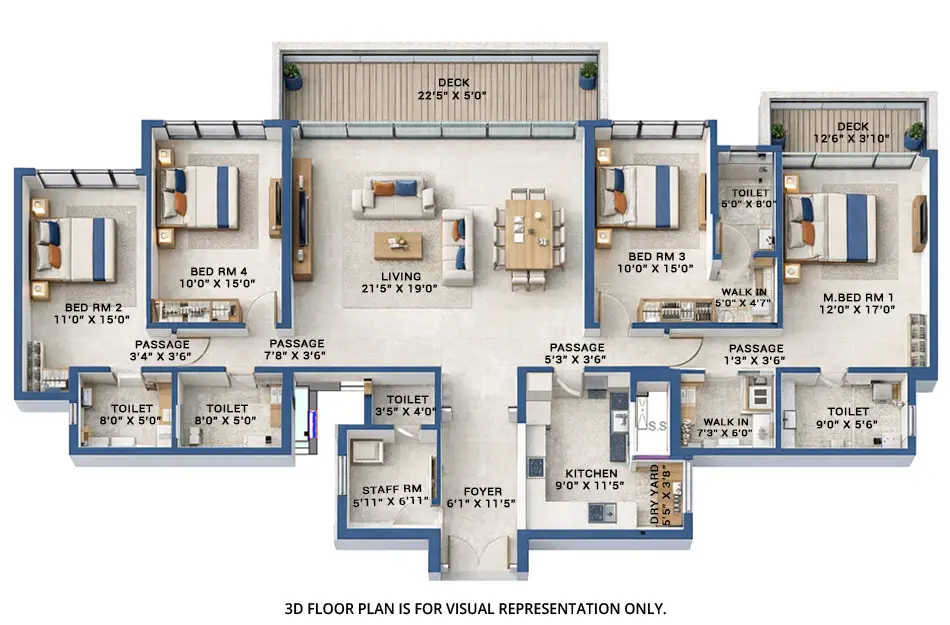 Raheja Atlantis Juinagar - Floor plan 4 BHK 2025 Sq.ft