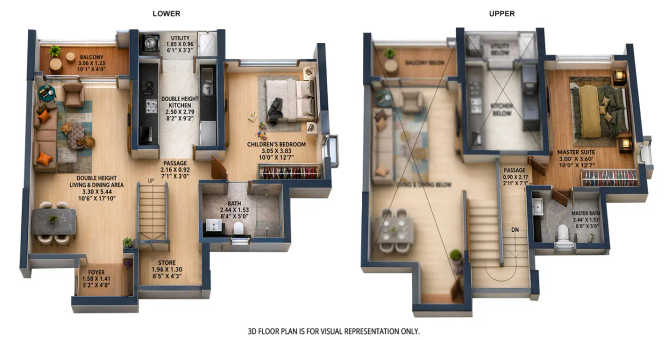 Geras Joy on the Treetops Hinjewadi - Floor plan 2 BHK 898 Sq.ft