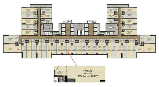 Emperia C2 Turbhe - Floor plan Commercial Office 410 Sq.ft