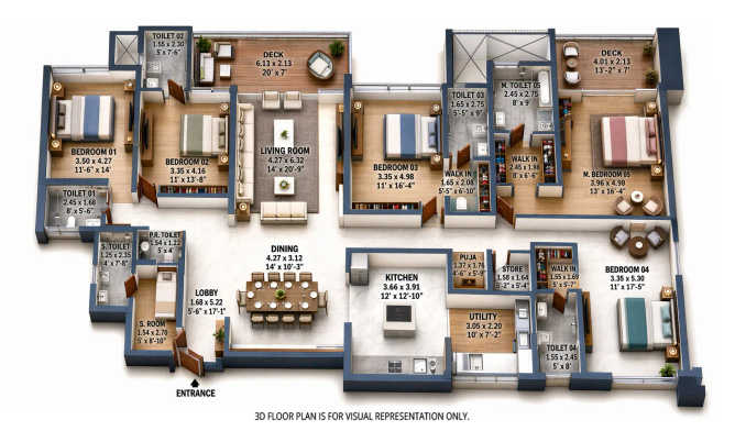 Nyati Elenor Lulla Nagar - Floor plan 5.5 BHK 2757 Sq.ft