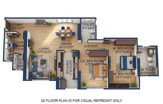 Marathon Monte South Byculla - Floor plan 2 BHK  Sq.ft