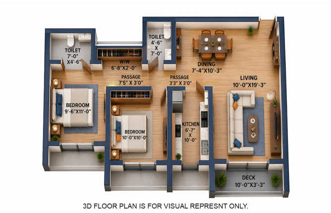 GHP Whispering Woods Powai - Floor plan 2 BHK 717 Sq.ft