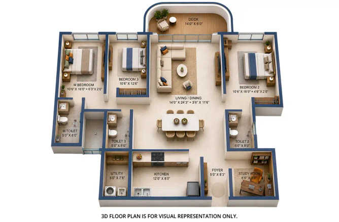 Lodha Sovrano Jogeshwari - Floor plan 3.5 BHK 1394 Sq.ft