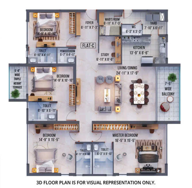 Merlin Niyasa Anandapur - Floor plan 4.5 BHK 2447 Sq.ft