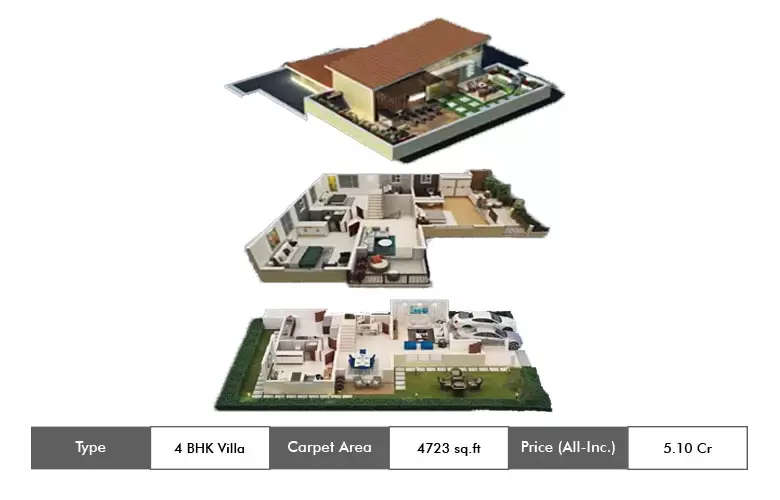 Floor plan for 4 BHK