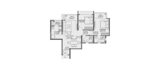 Godrej Solitaire Panvel - Floor plan 2 BHK 658 Sq.ft