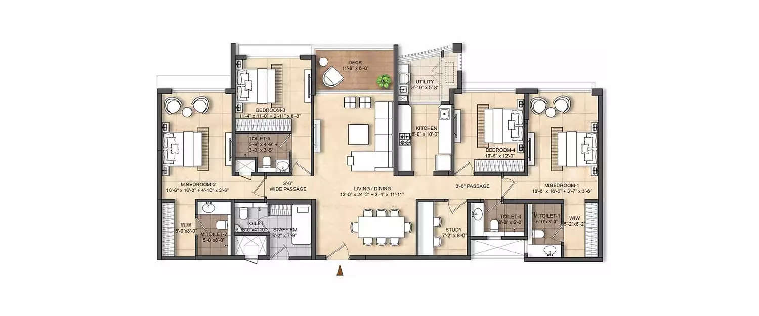 Floor plan for 4 BHK
