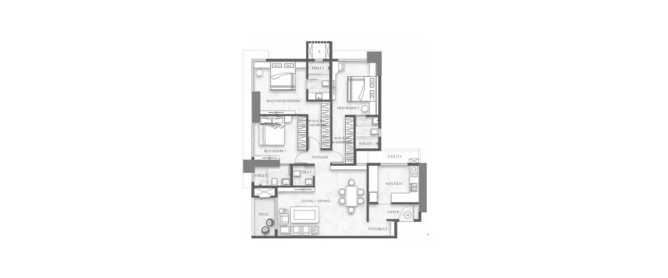 Paradigm Anantaara Borivali - Floor plan 4.5 BHK  Sq.ft