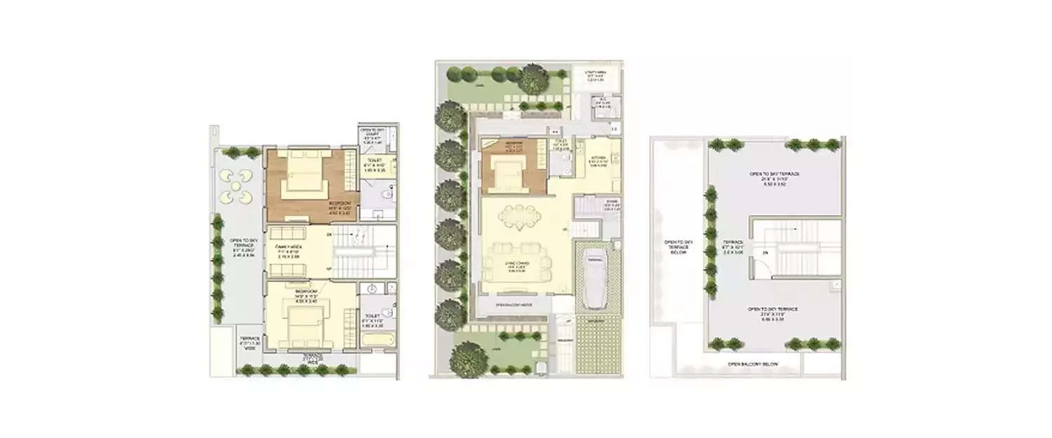 Floor plan for 3 BHK