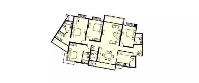 Paranjape Schemes Blue Ridge Hinjewadi - Floor plan 4 BHK 1911 Sq.ft