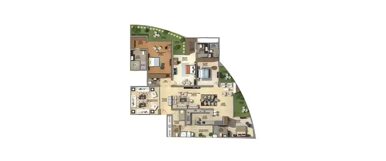 Floor plan for 4 BHK