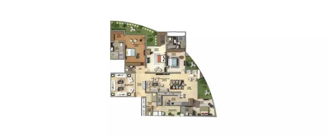 Supertech ORB Sector 74 - Floor plan 4 BHK 4210 Sq.ft