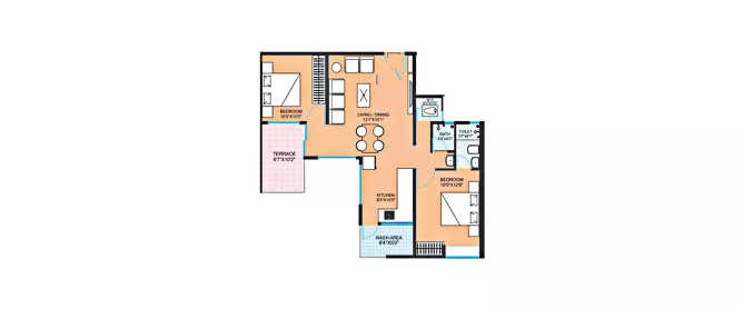 Skyi Pelican Pirangut - Floor plan 2 BHK 583 Sq.ft