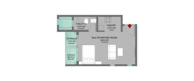 Godrej Parkridge Manjri - Floor plan Studio 271 Sq.ft