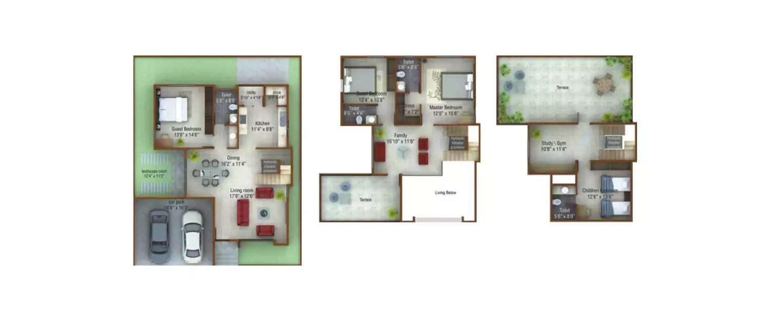 Floor plan for 4 BHK