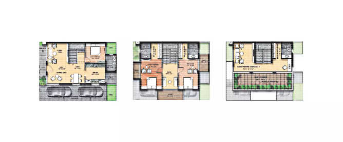 Radiance Iris Jakkur - Floor plan 3 BHK 2304 Sq.ft