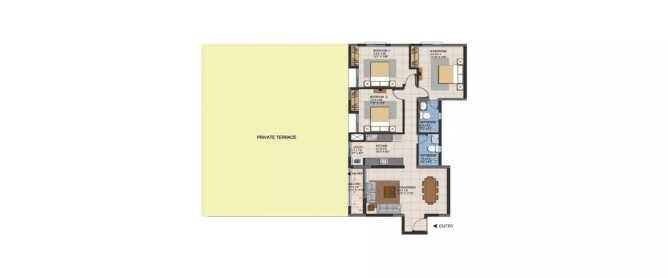 Casagrand ECR14 Signature Kanathur Reddikuppam - Floor plan 3 BHK 1502 Sq.ft
