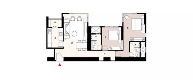 Lodha Marquise Worli - Floor plan 2 BHK  Sq.ft
