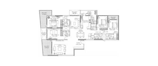 Godrej Platinum Vikhroli - Floor plan 4 BHK 3729 Sq.ft