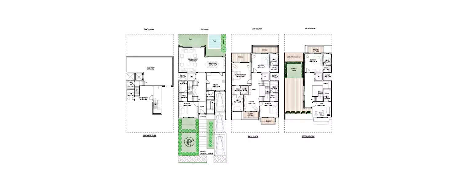 Floor plan for 5 BHK