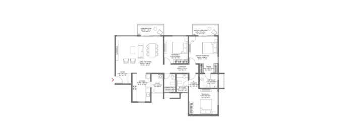 Godrej Air Nxt Whitefield - Floor plan 3 BHK 1204 Sq.ft