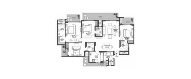 Godrej Meridien Sector 106 Gurgaon - Floor plan 4 BHK 2720 Sq.ft
