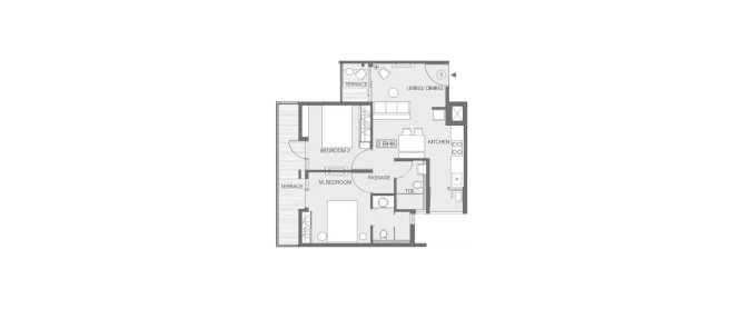 Godrej Greens Undri - Floor plan 2 BHK 480 Sq.ft
